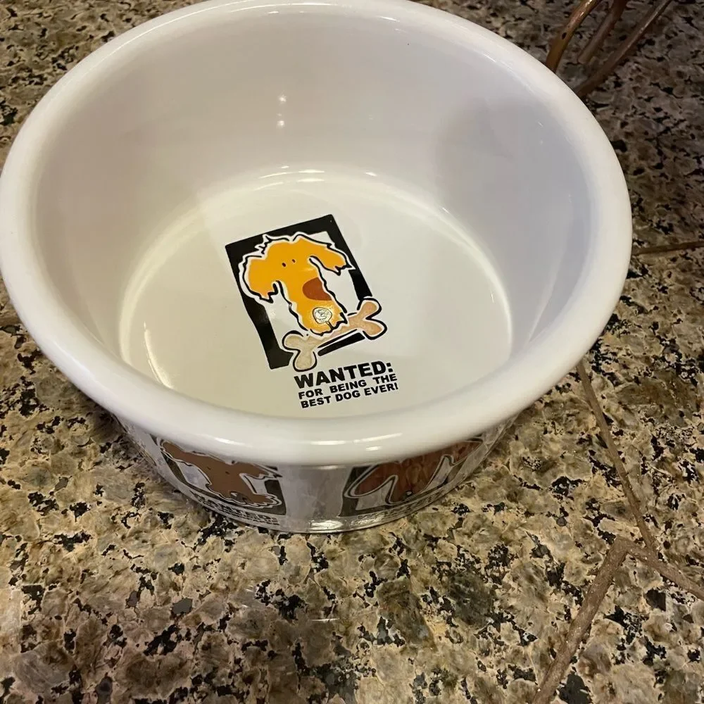 Mug Shots Signature Stoneware Dog Bowl 6 inch